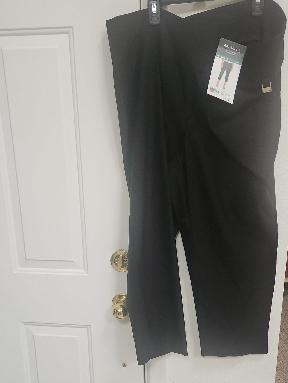 Rafaella Black Pull-On Straight Leg Dress Pants